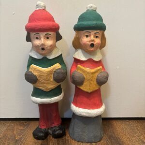 paper mache 18” christmas carolers made in Philippines